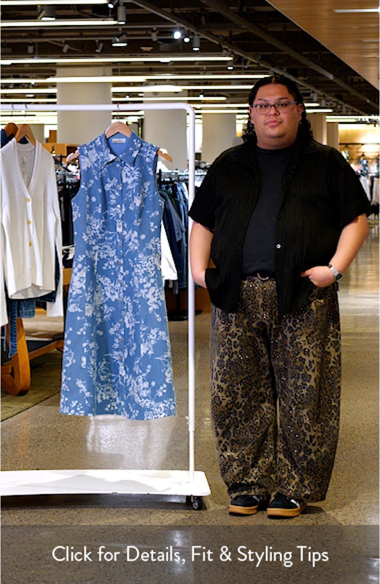 The Gabby Floral Burnout Denim Midi Dress, sales video thumbnail