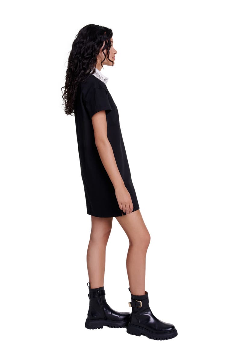 maje Embroidered rhinestone polo dress, Alternate, color,