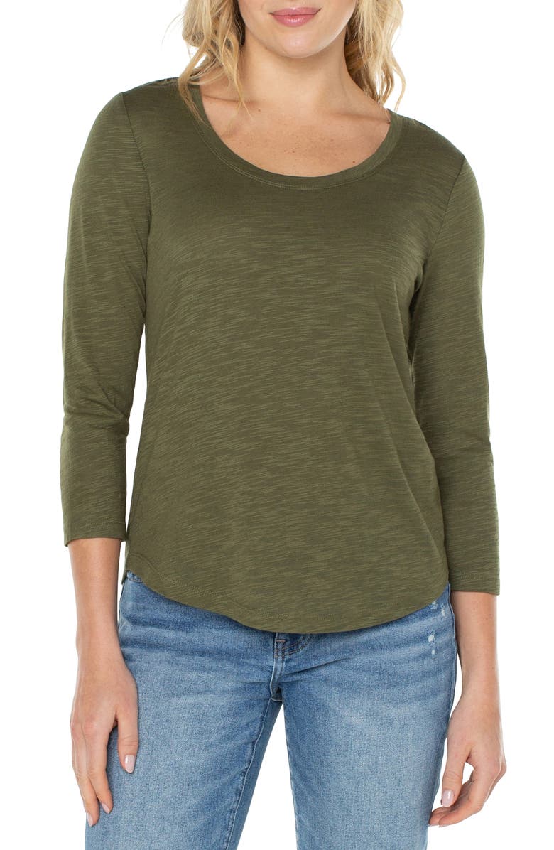 Liverpool Los Angeles Slub Modal & Cotton Scoop Neck T-Shirt, Main, color, 