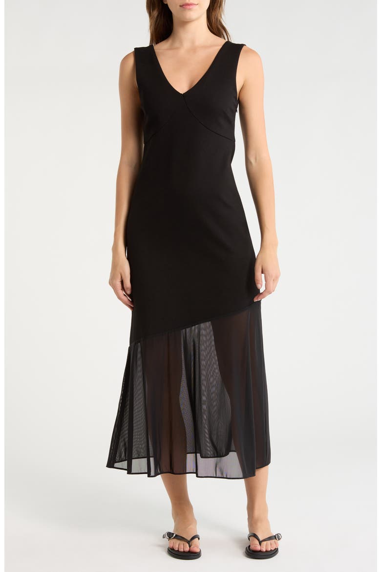 Venice Ponte Dress, Main, color, BLACK