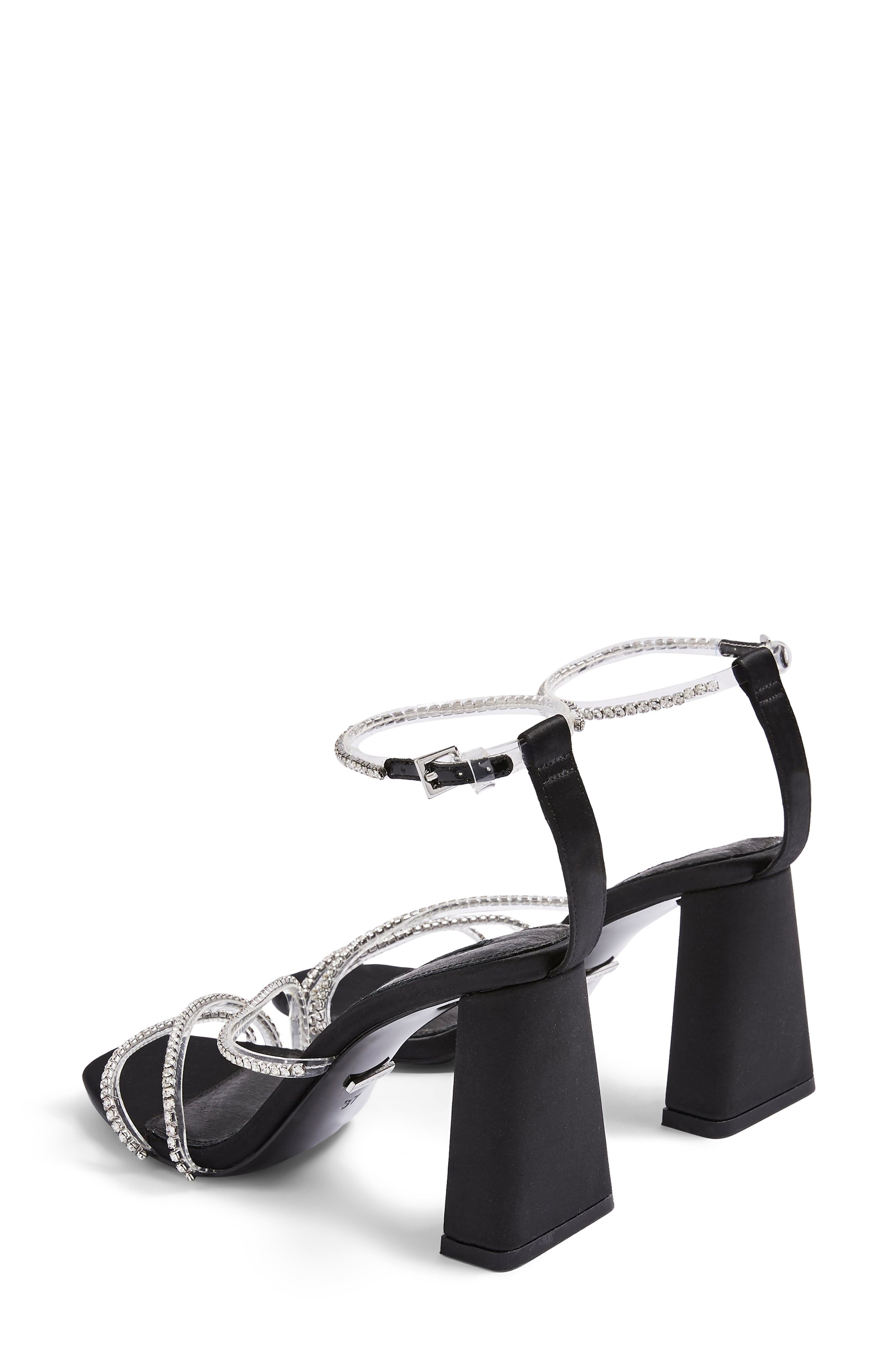 Topshop Sky Diamonte Ankle Strap Sandal, Alternate, color, 