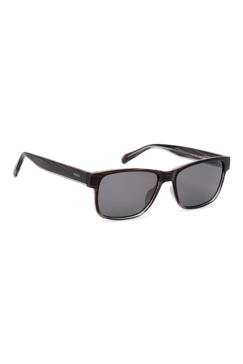 58mm Rectangular Sunglasses, Alternate, color, BROWN HORN/ GREY