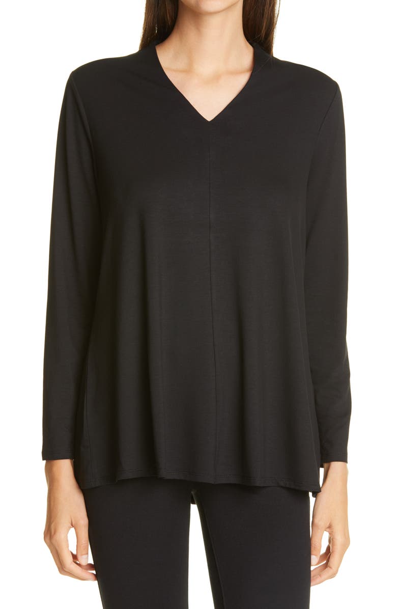 Eileen Fisher V-Neck Top, Main, color, 