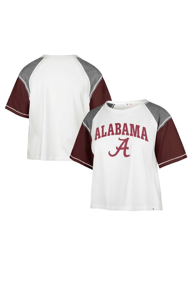 Women's '47 White Alabama Crimson Tide Serenity Gia Cropped T-Shirt, Main, color, White