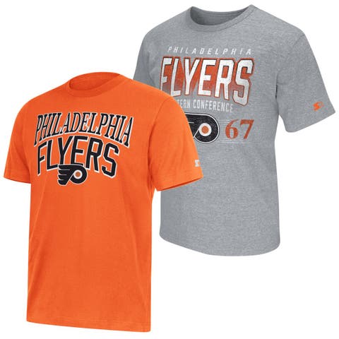 Men's Starter  Orange/Heather Gray Philadelphia Flyers Two-Pack T-Shirt Set