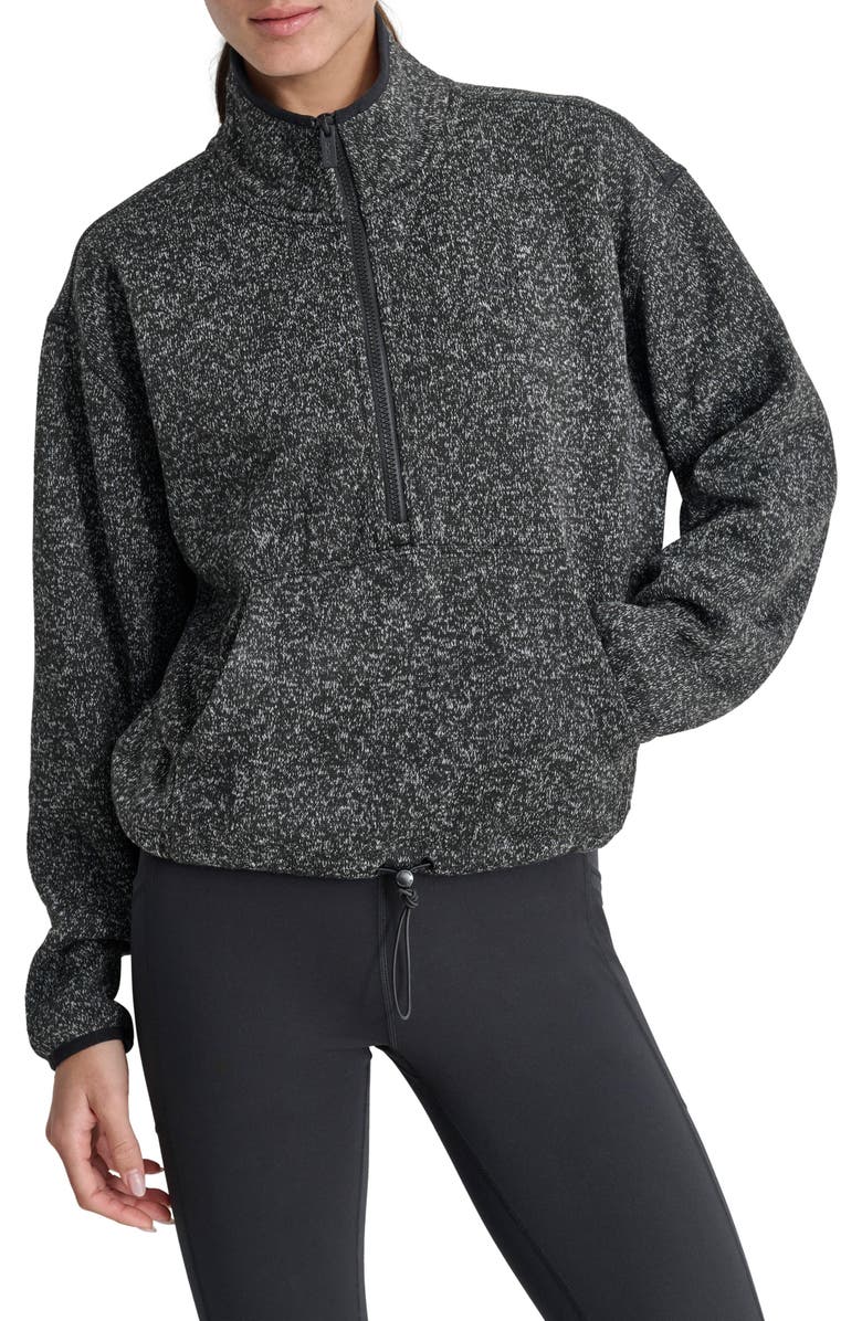 DKNY Half Zip Fleece Sweatshirt, Alternate, color,