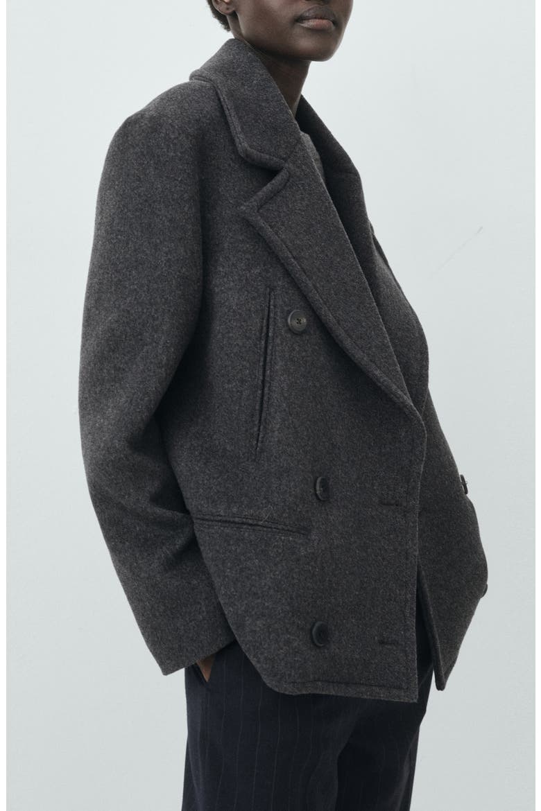 Selection Wool Blend Peacoat, Alternate, color, GRAY