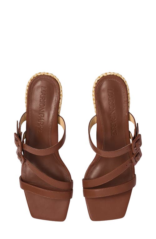 Marion Parke Women Imogen Raffia Block Heel In Tan In Luggage Raffia