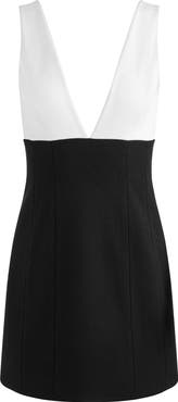 Alice + Olivia Mandy Plunge Neck Minidress