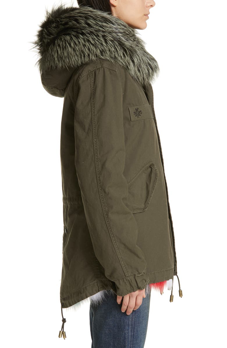 Mr & Mrs Italy Genuine Fox Fur Trim Parka, Alternate, color, 