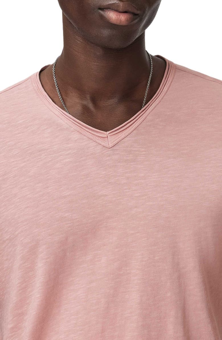 John Varvatos Miles Slub Organic Cotton Raw Edge T-Shirt, Alternate, color, Pink Sand