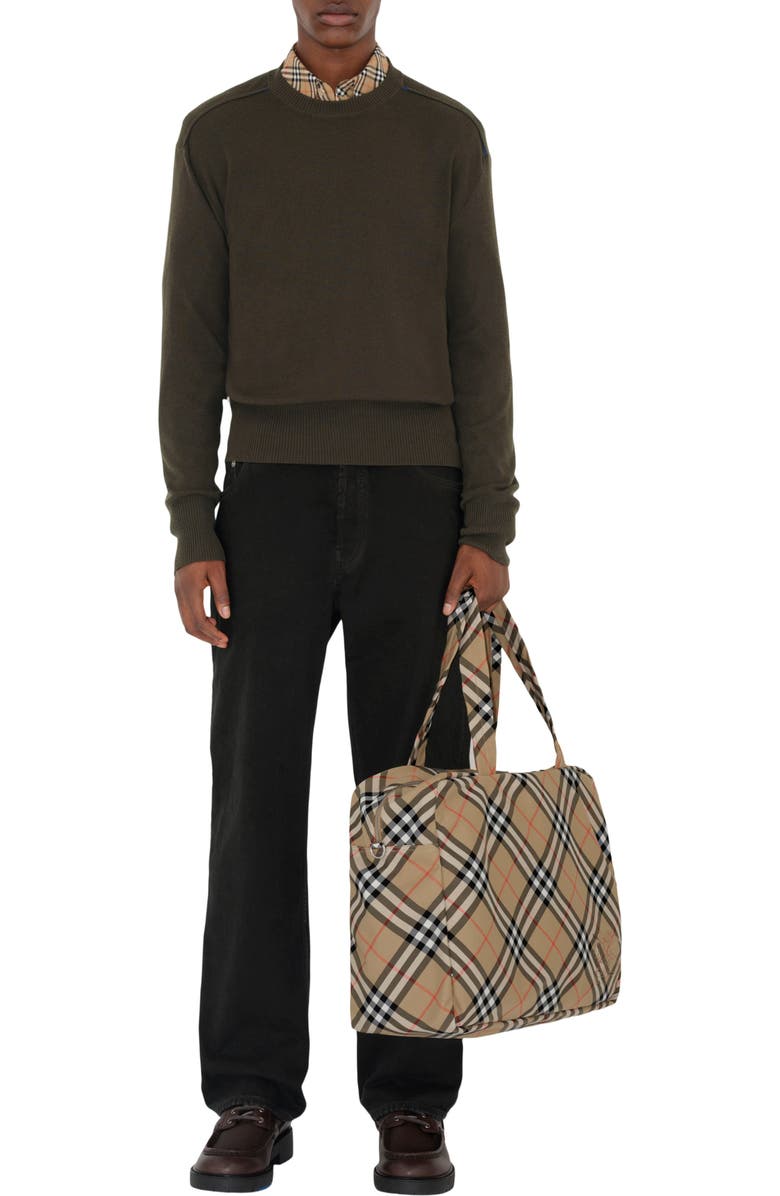 Burberry Check Duffle Bag, Alternate, color,