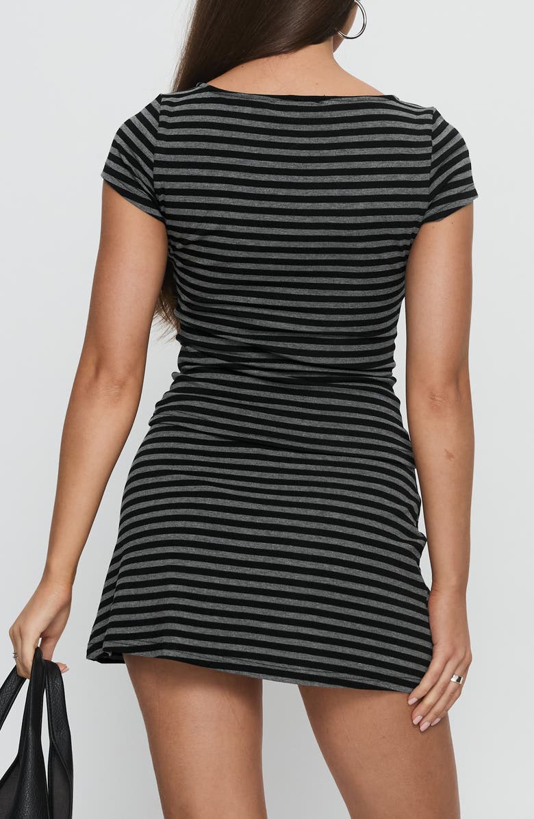 Princess Polly Angellina Stripe Jersey Button-Up Top, Alternate, color, 