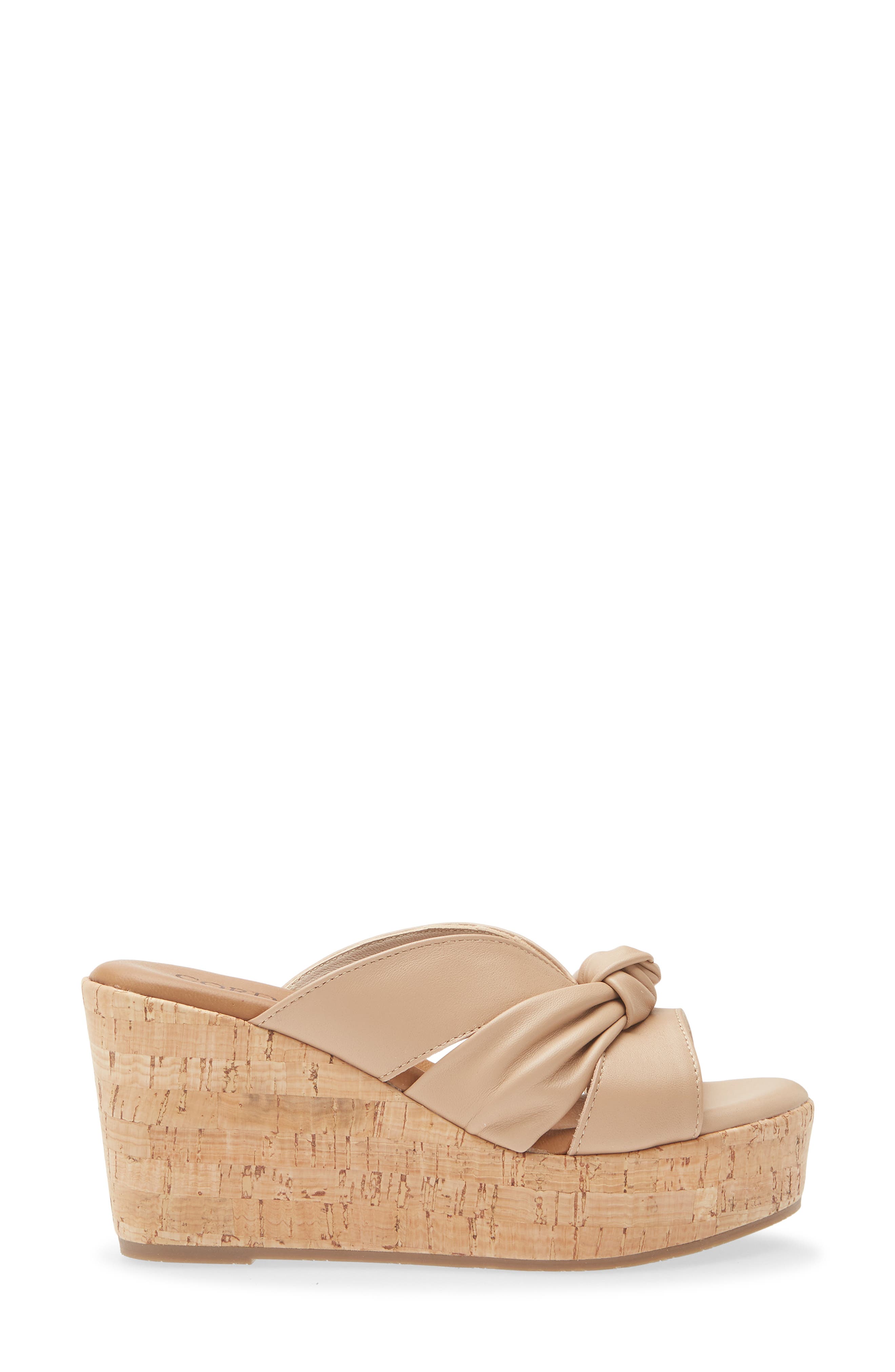 Cordani Dumont Platform Wedge Slide Sandal, Alternate, color, Natural Leather