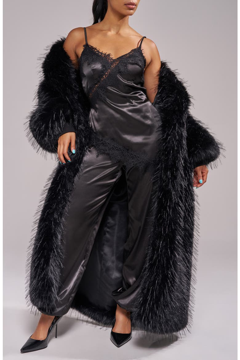 Vault Faux Fur Jacket, Alternate, color, BLACK