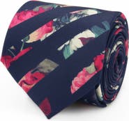 Cufflinks, Inc. Painted Floral Stripe Silk Tie