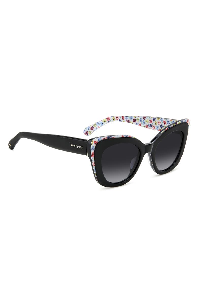Kate Spade New York marigolds 51mm gradient cat eye sunglasses, Alternate, color, Black/ Grey Shaded