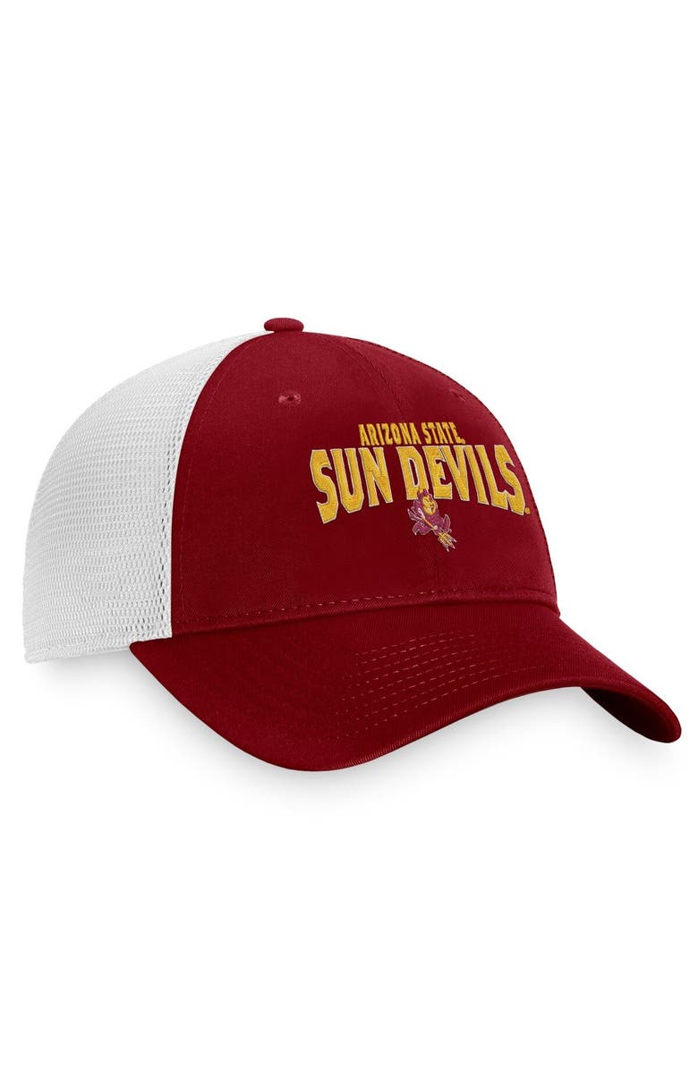 TOP OF THE WORLD Men's Top of the World Maroon Arizona State Sun Devils Breakout Trucker Snapback Hat, Alternate, color, Maroon