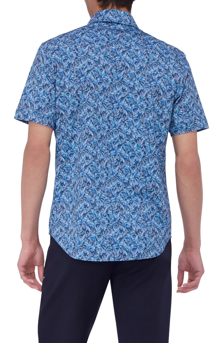 Bugatchi Myron OoohCotton<sup>®</sup> Bird of Paradise Print Short Sleeve Button-Up Shirt, Alternate, color,