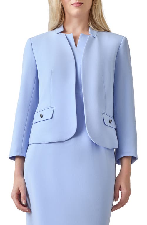 Kasper Notched Crepe Jacket In California Sky