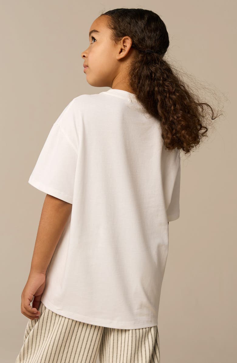 NEXT Kids' Floral Embroidered Cotton Graphic T-Shirt, Alternate, color, Neutral