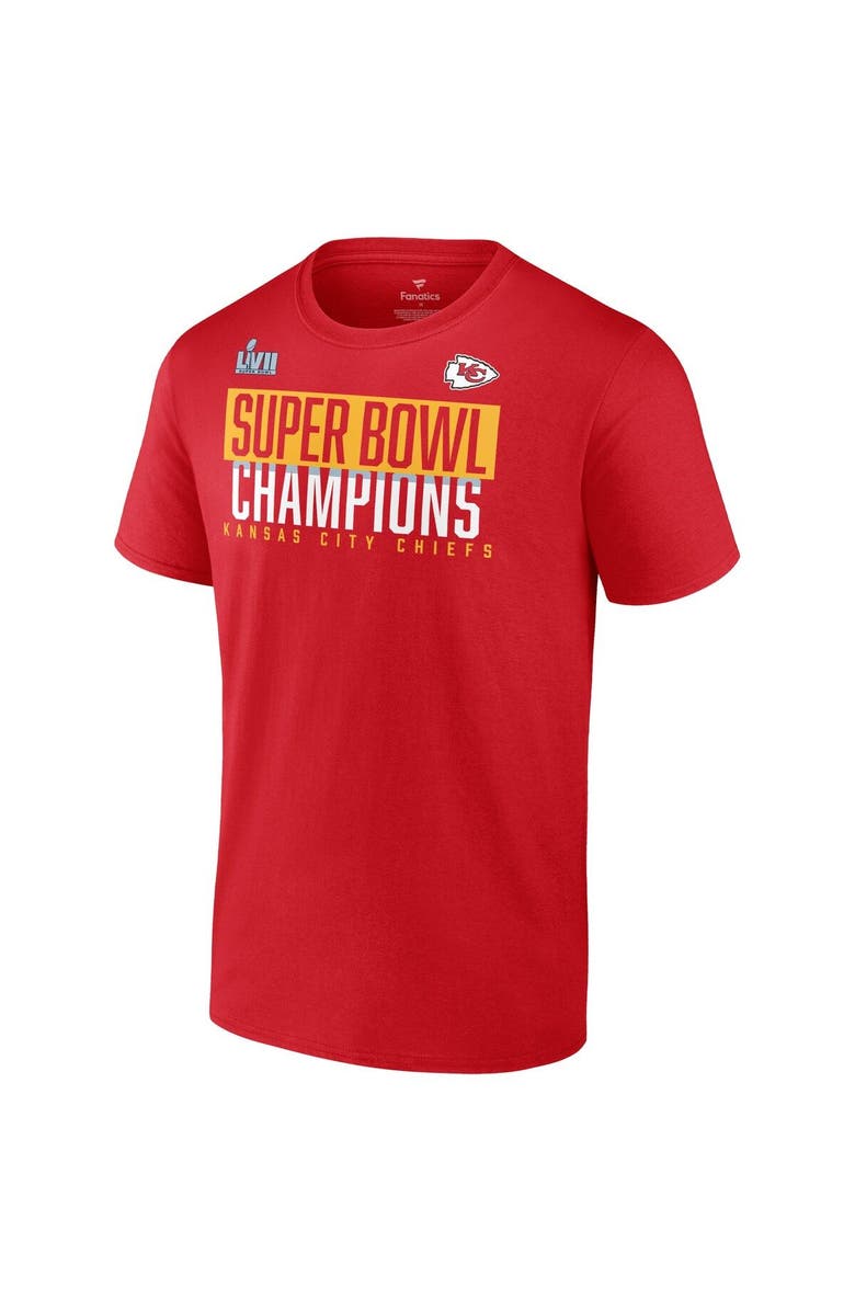 FANATICS Men's Fanatics Branded Red Kansas City Chiefs Super Bowl LVII Champions Foam Finger T-Shirt, Alternate, color,