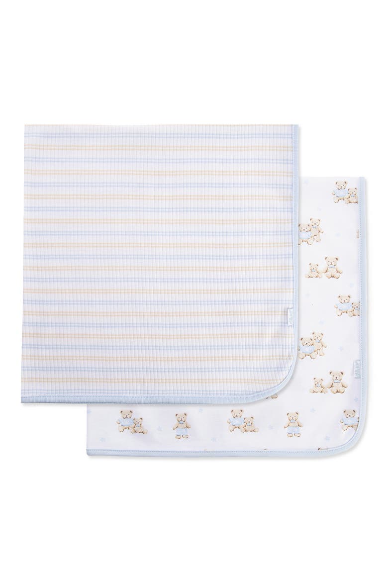 Assorted 2-Pack Organic Cotton Receiving Blankets, Alternate, color, BLUE