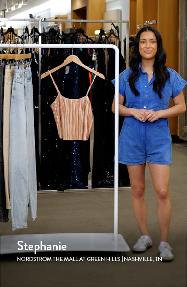 Moira Variegated Stripe Plissé Camisole, sales video thumbnail