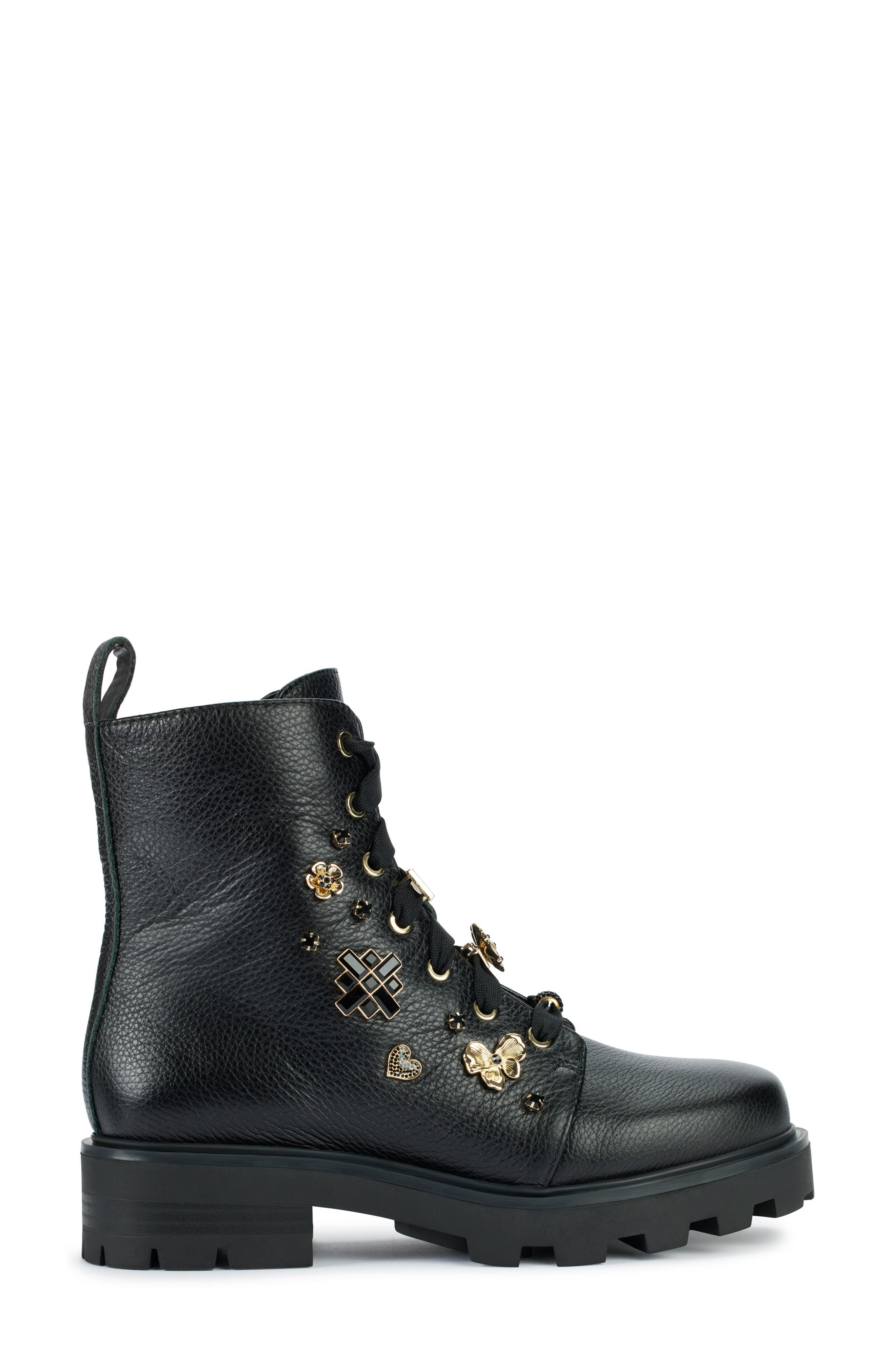 KARL LAGERFELD PARIS Makenzie Combat Boot, Alternate, color, Black