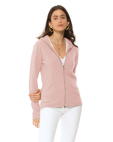 Pure Cashmere Double Zip Hoodie Sweater