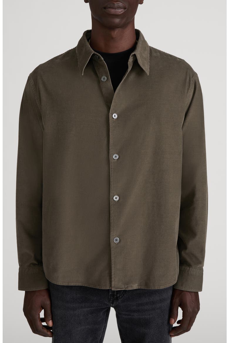 Micro Cord Overshirt, Main, color, MUD GREY
