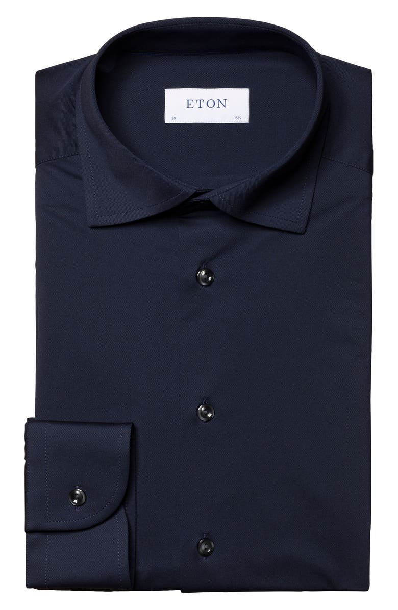 Eton Contemporary Fit Solid Stretch Dress Shirt, Alternate, color,