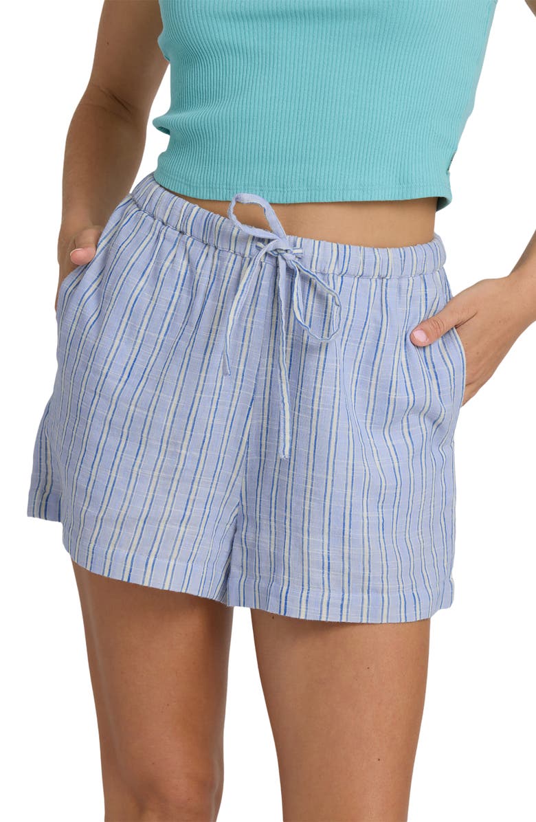 Billabong Wanderer Print Drawstring Shorts, Alternate, color, Twilight Blue