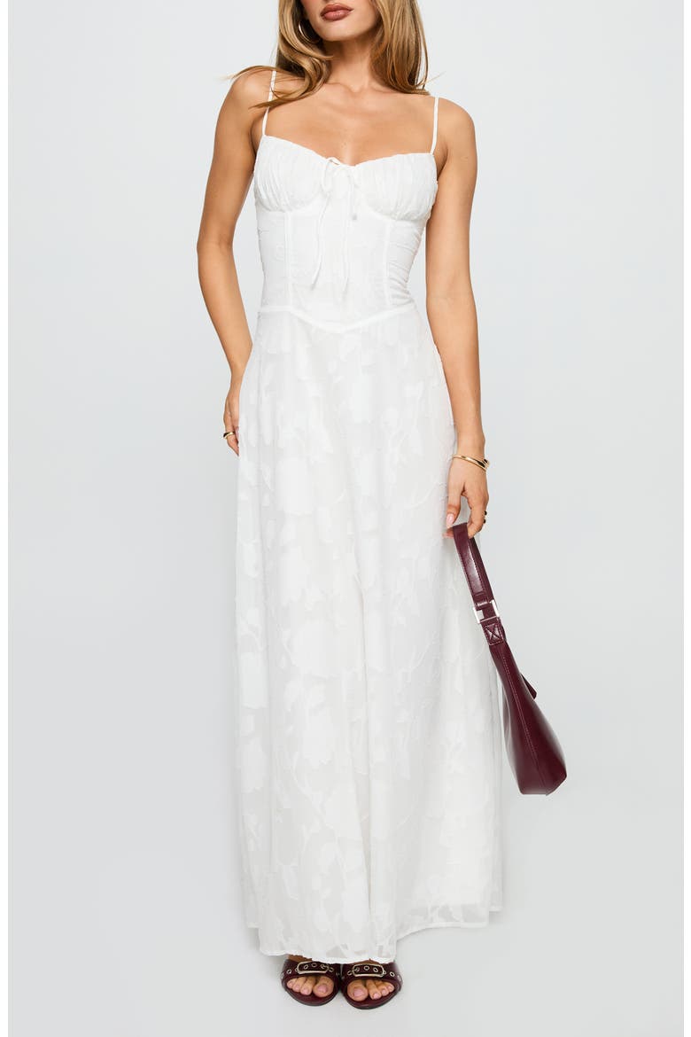Kosetta Floral Burnout Maxi Dress, Main, color, WHITE