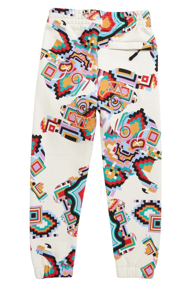 Kids' à la Mode Print Sweatpants, Alternate, color, WHITE ASPARAGUS