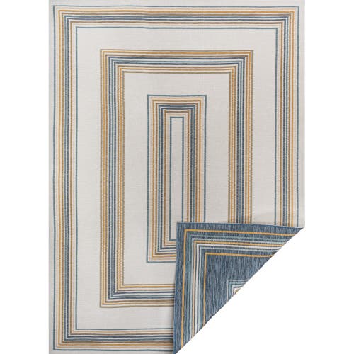 Jonathan Y Argo Classic Nautical Mitre Stripe Reversible Machine-washable Indoor/outdoor Area Rug In Navy/cream