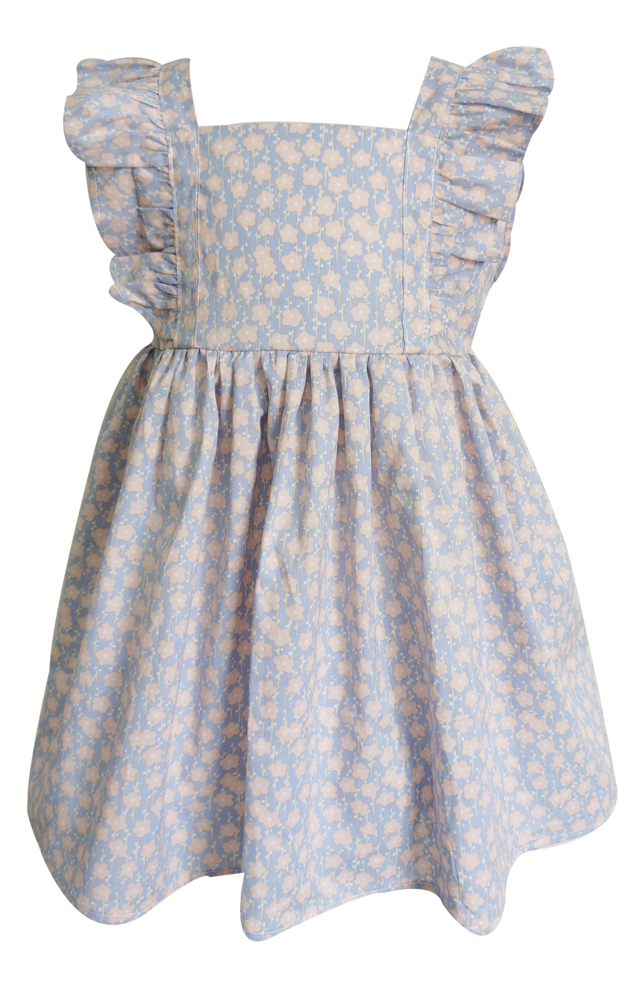 Popatu Kids' Floral Cotton Pinafore Dress