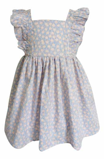 Kids' Floral Cotton Pinafore Dress