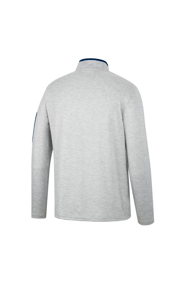 COLOSSEUM Men's Colosseum Heathered Gray/Navy West Virginia Mountaineers Country Club Windshirt Quarter-Zip Jacket, Alternate, color, 