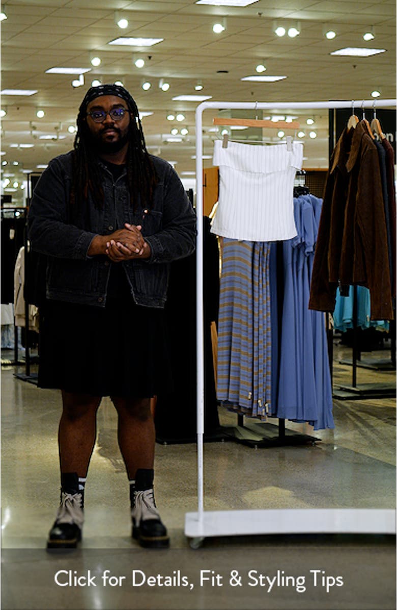 Blakely Pinstripe Foldover Strapless Top, sales video thumbnail