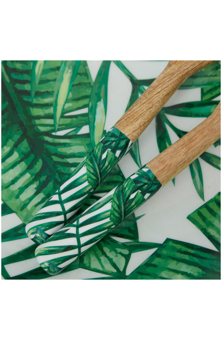 GINGER BIRCH STUDIO Palm Salad Bowl & Servers Set, Alternate, color, 