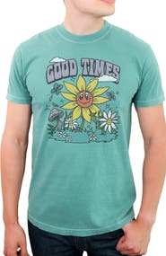 Lost Gods Men's Lost Gods Good Times Retro Flowers  Graphic T-Shirt
