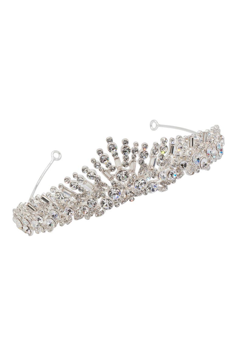 Hessa Austrian Crystal Crown (Nordstrom Exclusive), Main, color, SILVER