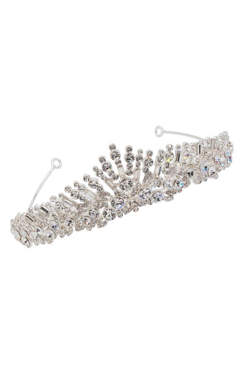 Brides & Hairpins Hessa Austrian Crystal Crown, Main, color, Silver