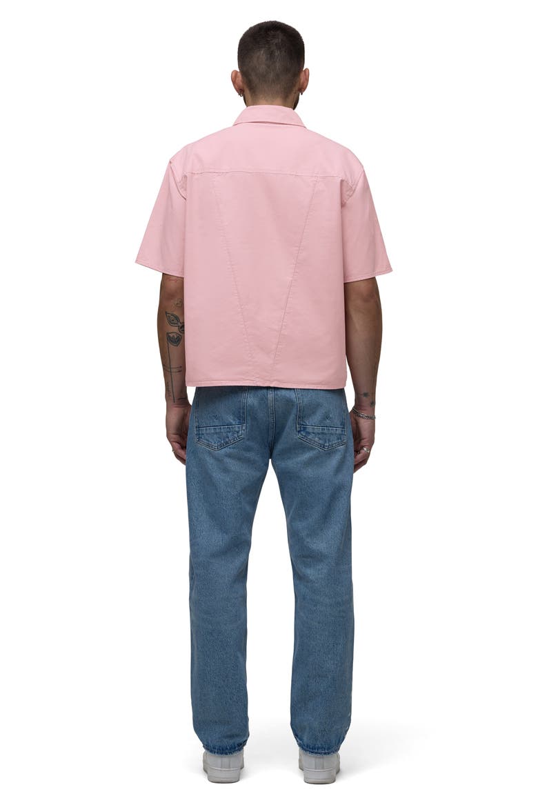 Rex Oversize Short Sleeve Cotton Poplin Button-Up Shirt, Alternate, color, FADED ROSE