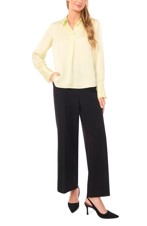 Halogenr Halogen(r) Collared Charmeuse Popover Top In Green