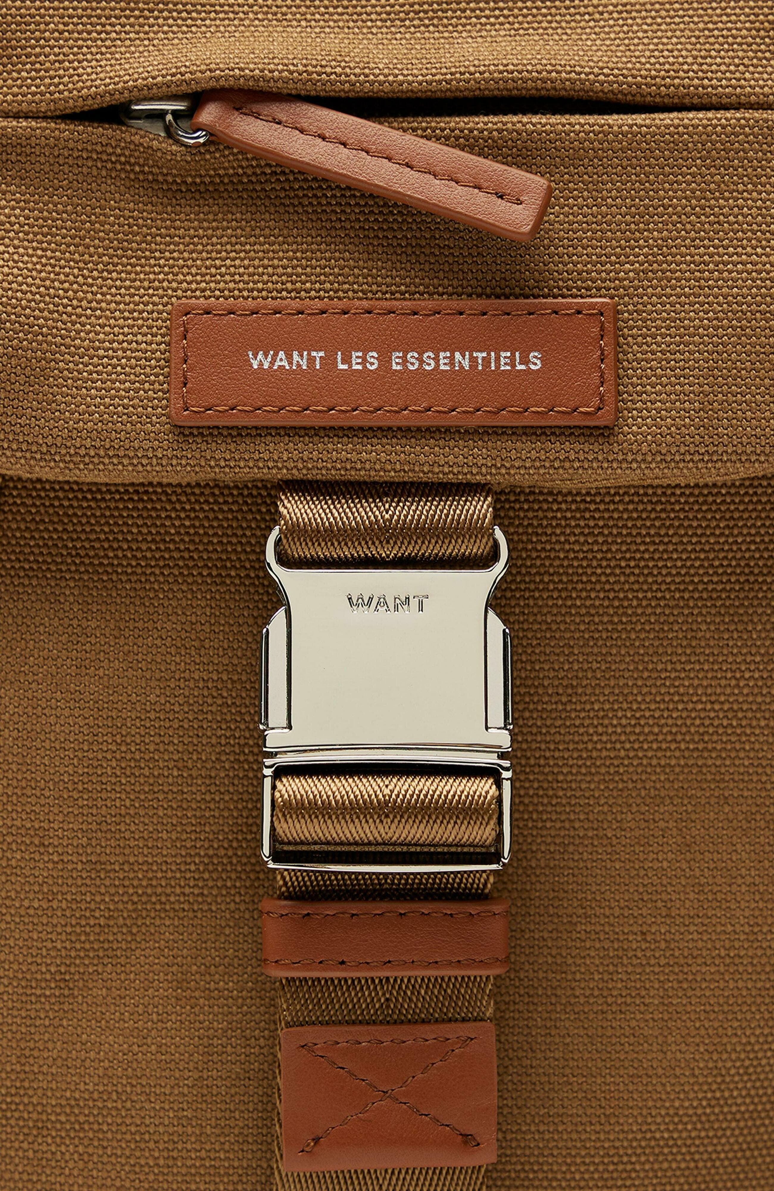 WANT Les Essentiels Brantford Organic Cotton Canvas Crossbody Bag, Alternate, color, Dark Camel