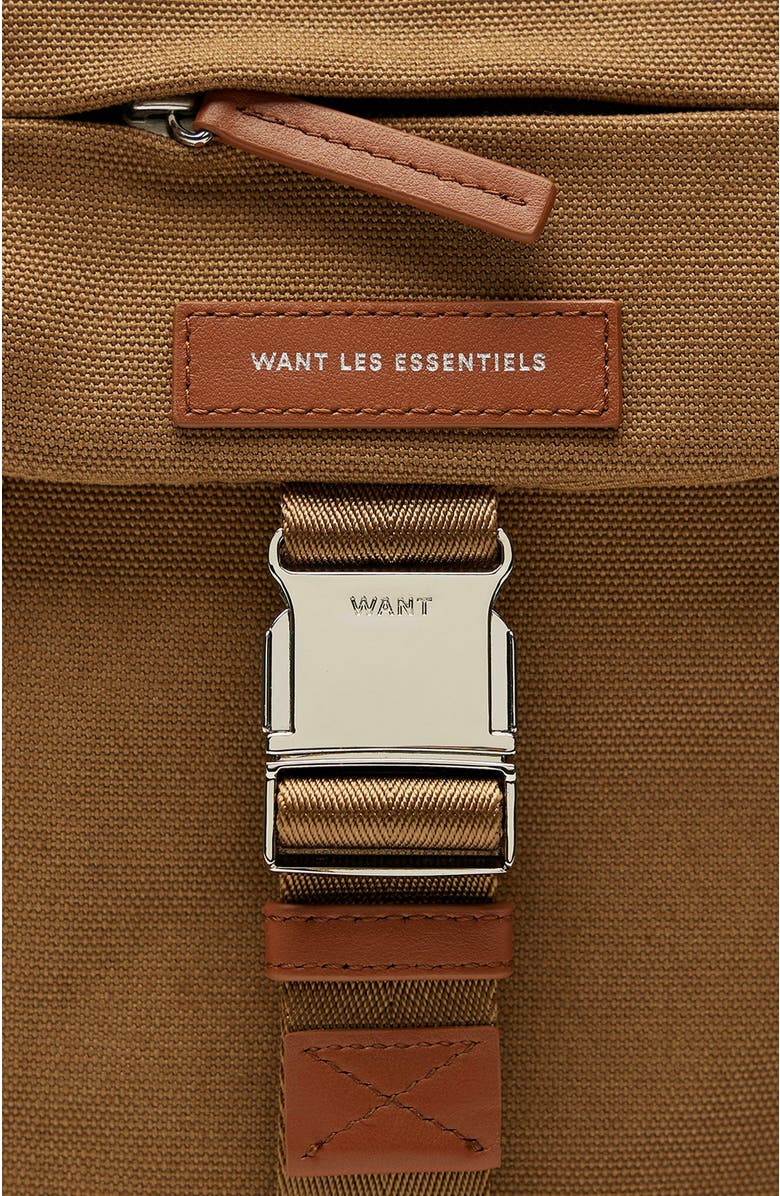 WANT Les Essentiels Brantford Organic Cotton Canvas Crossbody Bag, Alternate, color, Dark Camel