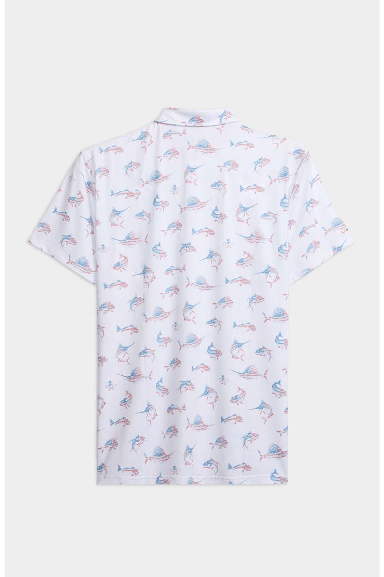 Fish N' Bones Americana Polo, Alternate, color, White