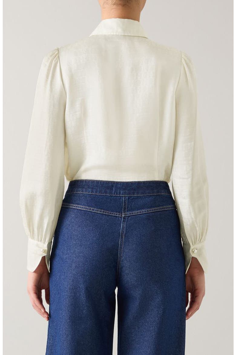 Sonya Logo Jacquard Button-Up Shirt, Alternate, color, CREAM